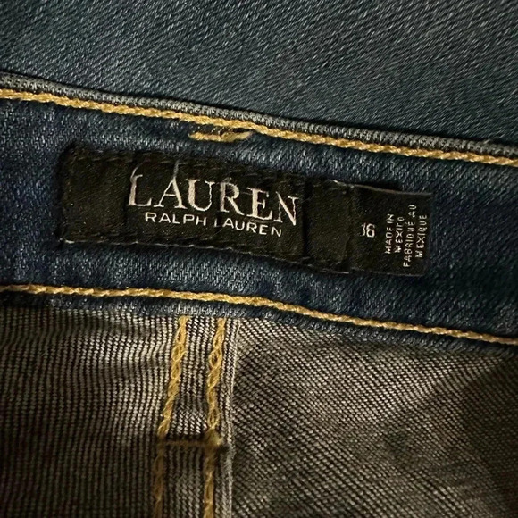 Ralph Lauren high rise bootleg legacy wash jeans women’s 16/33 - Picture 11 of 12